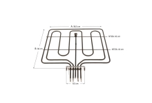 Αντίσταση άνω φούρνου κουζίνας με γκρίλ Miele 2150 Watt-230Volt + 523 Watt-96Volt