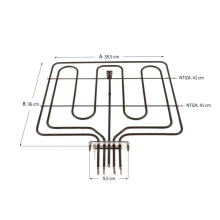 Αντίσταση άνω φούρνου κουζίνας με γκρίλ Miele 2150 Watt-230Volt + 523 Watt-96Volt