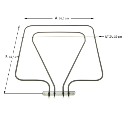 Αντίσταση κάτω φούρνου κουζίνας Miele 230Volt - 574 Watt/70,8Volt - 587,5 Watt